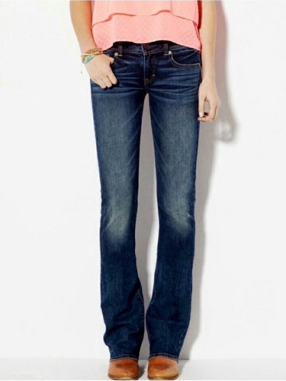 American eagle women’s vintage boot cut blue jeans size 10 regular dark wash